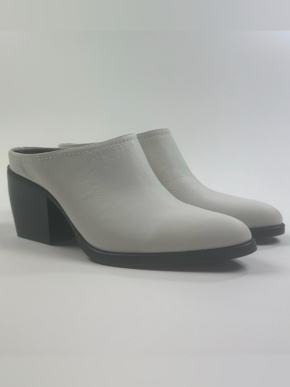 Naturalizer Fairmont Mules White Leather Womens Heels Backless J3243L2100